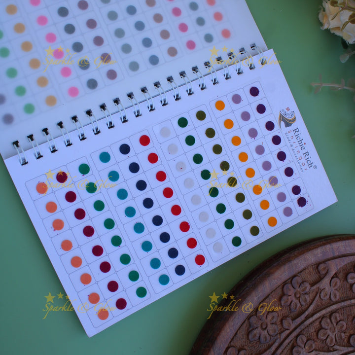 Richie Rich daily wear round plain bindi in spiral book in assorted colours