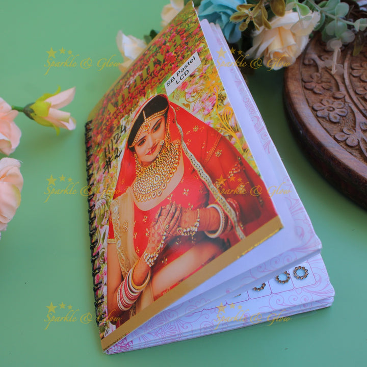 Ananya round stone bindi with different size in spiral book in pastel colours