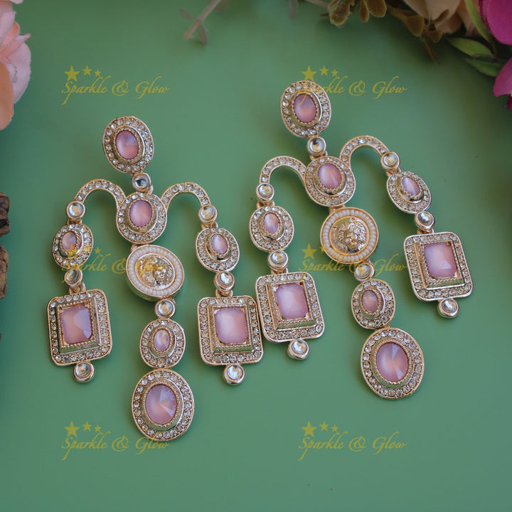 Bollywood inspired Sabyasachi Beautiful three layer lion face carved victorian gold finish earrings with stones