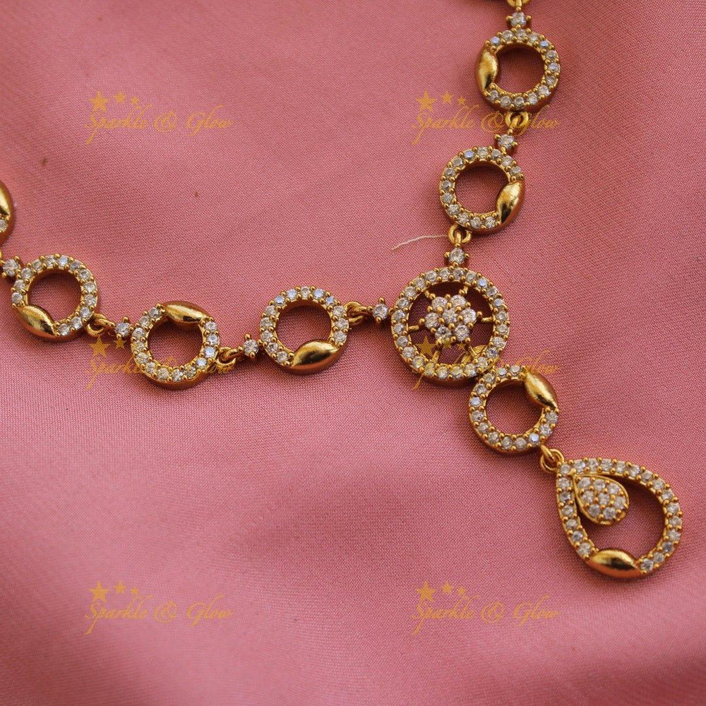 Stunning Circle design AD short necklace - Sparkle and Glow