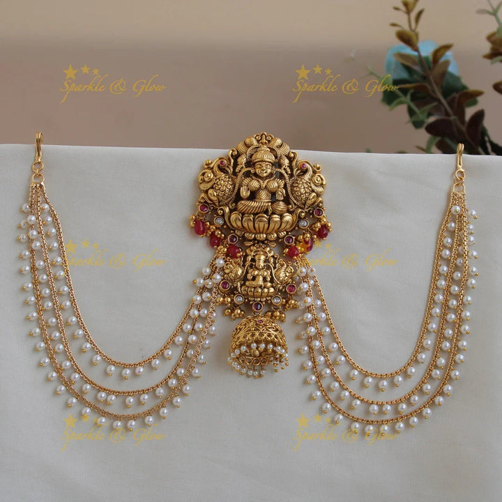 Elegant gold alike Lakshmi Peacock jadabilla maatil-Multi - Sparkle and Glow
