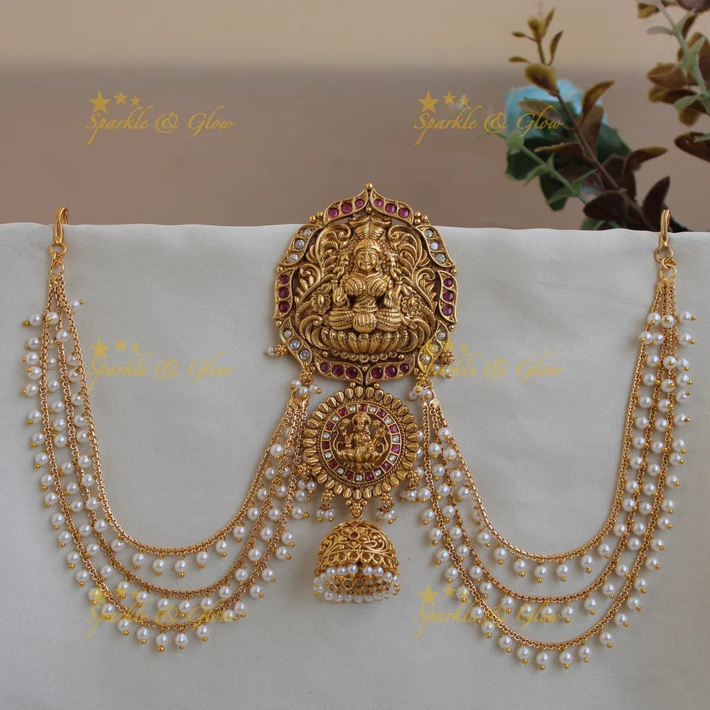 Exclusive gold alike Lakshmi Peacock jadabilla maatil-Multi - Sparkle and Glow