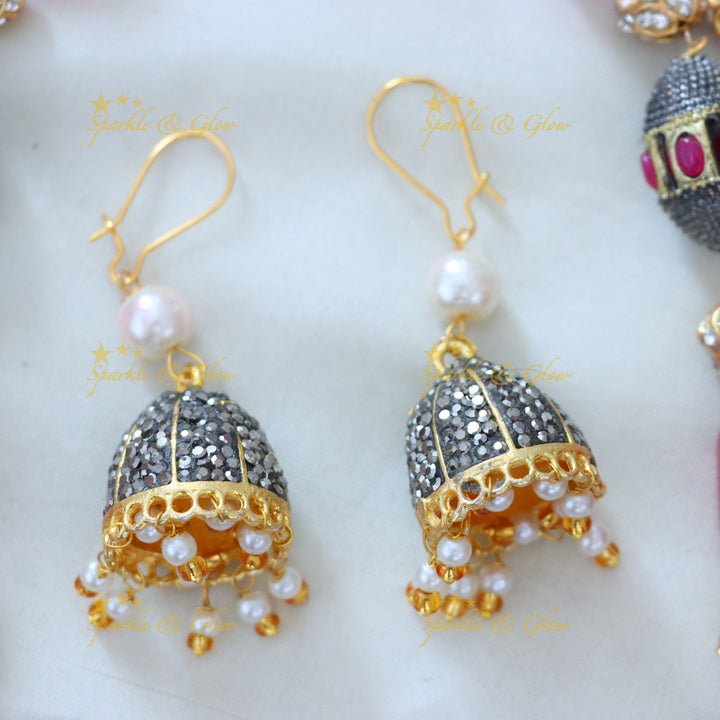 Victorian Three-Layer AD Haram with Pearls - Yellow