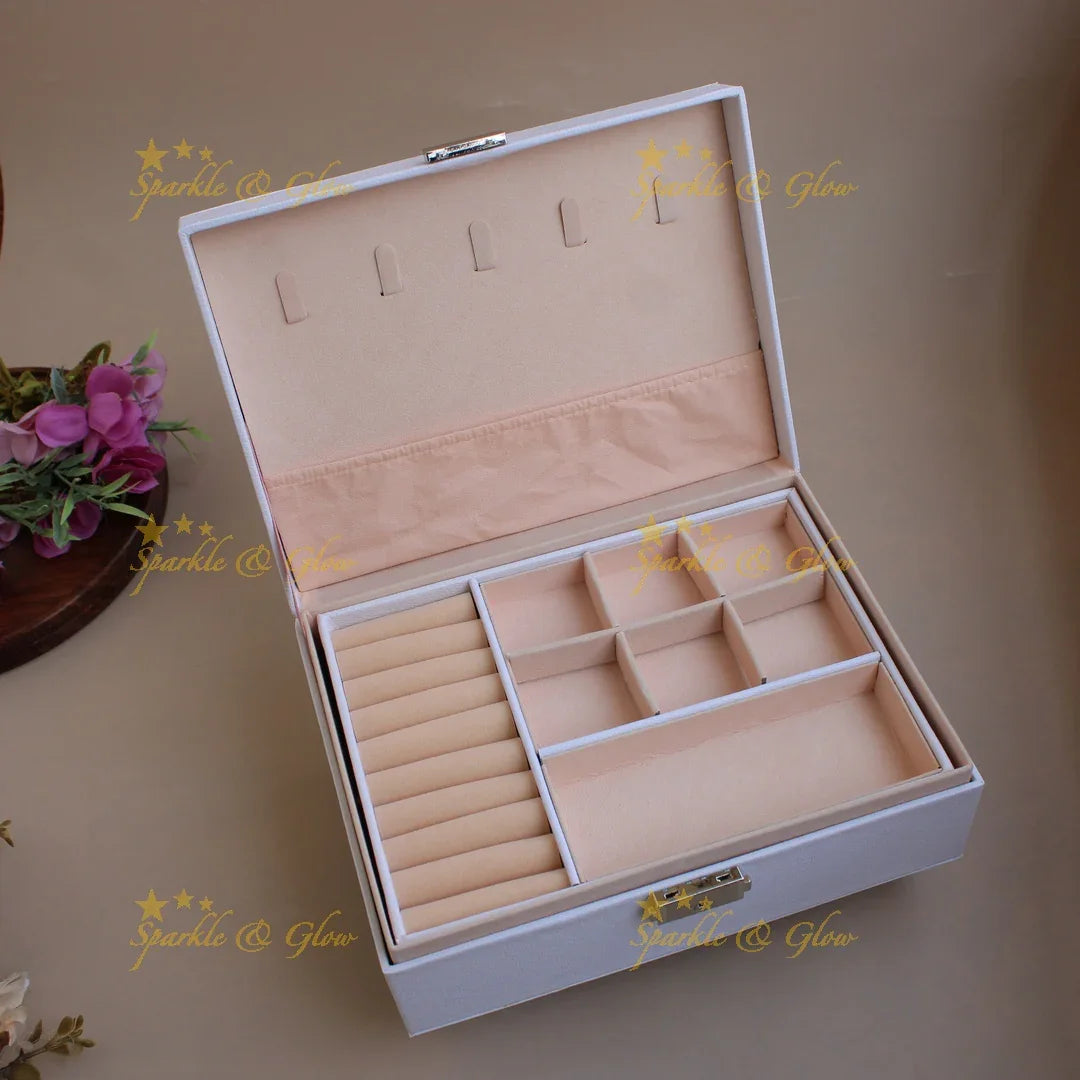 Beautiful box type multiple section jewellry organizer - Sparkle and Glow