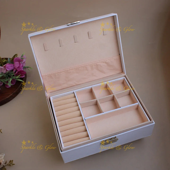 Beautiful box type multiple section jewellry organizer - Sparkle and Glow