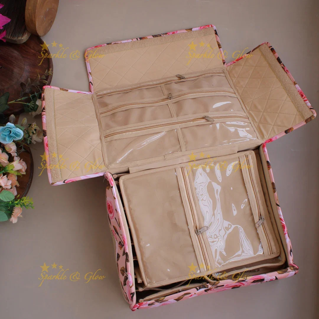 Floral print multiple section jewellry organizer - Sparkle and Glow