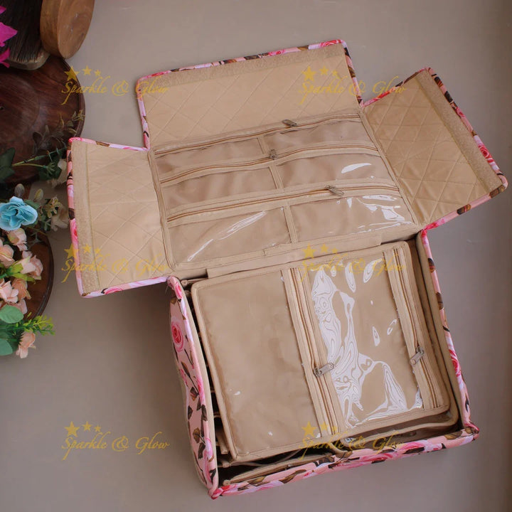 Floral print multiple section jewellry organizer - Sparkle and Glow