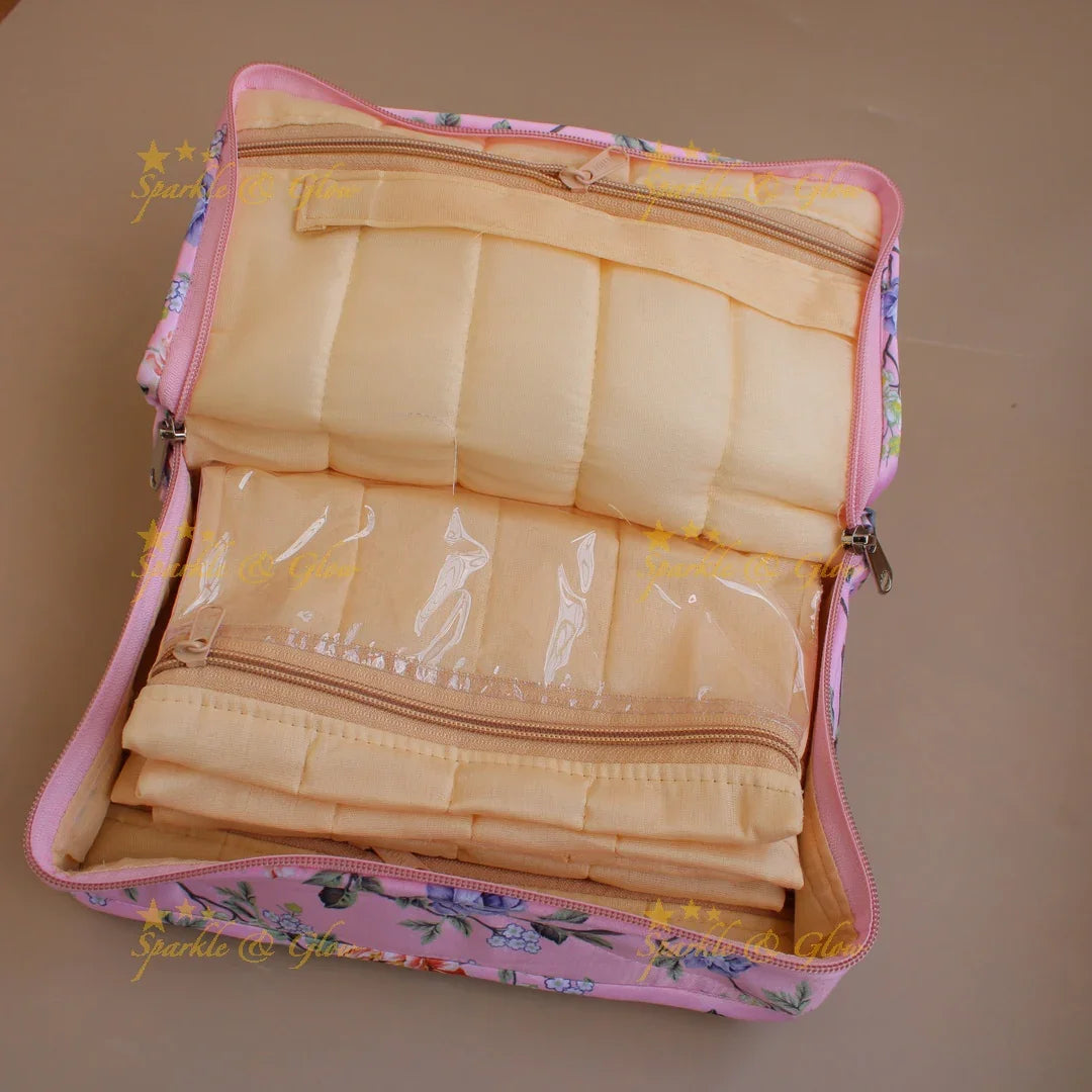 Beautiful Floral print multiple section jewellry organizer - Sparkle and Glow