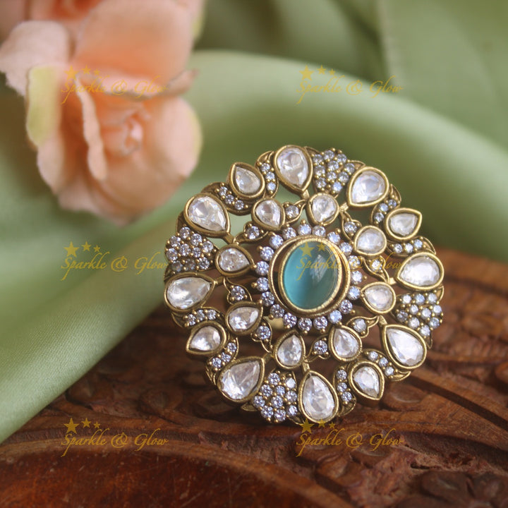 Grand Floral design Victorian AD finger ring