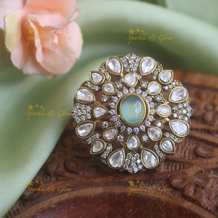 Grand Floral design Victorian AD finger ring