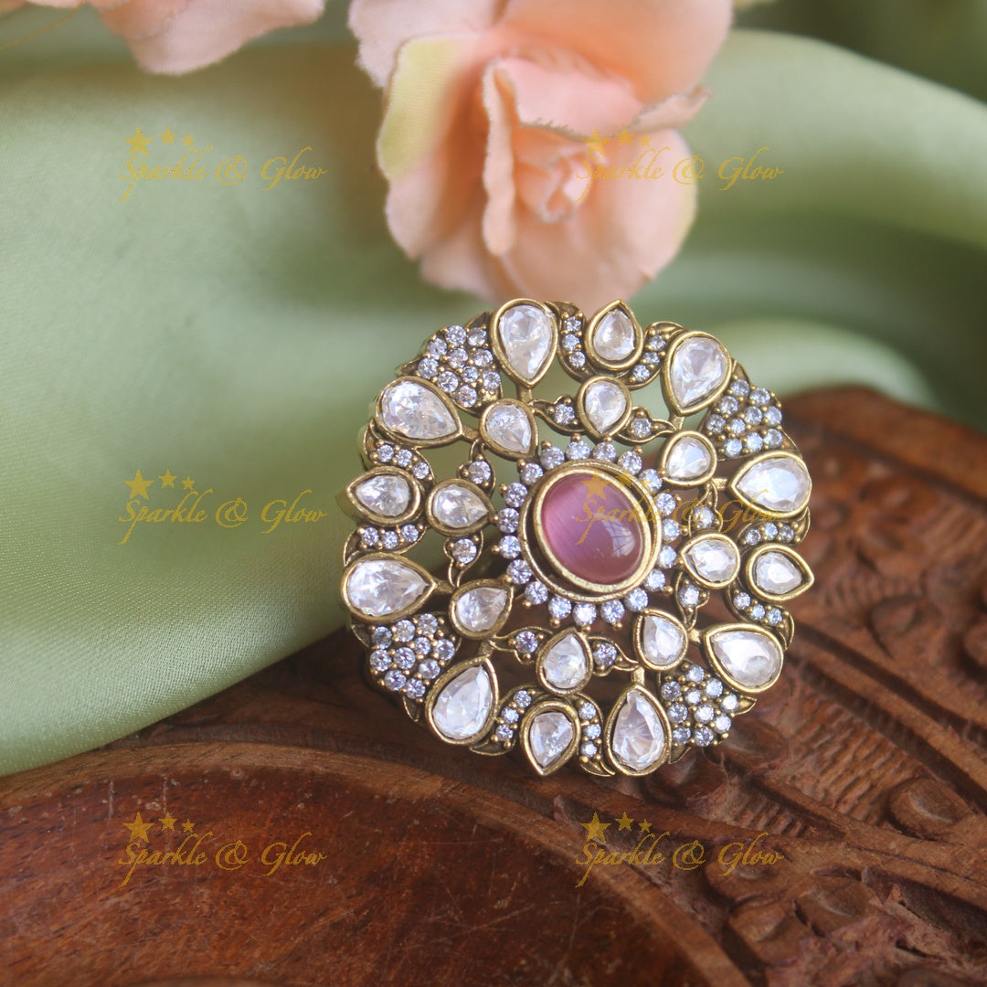 Grand Floral design Victorian AD finger ring