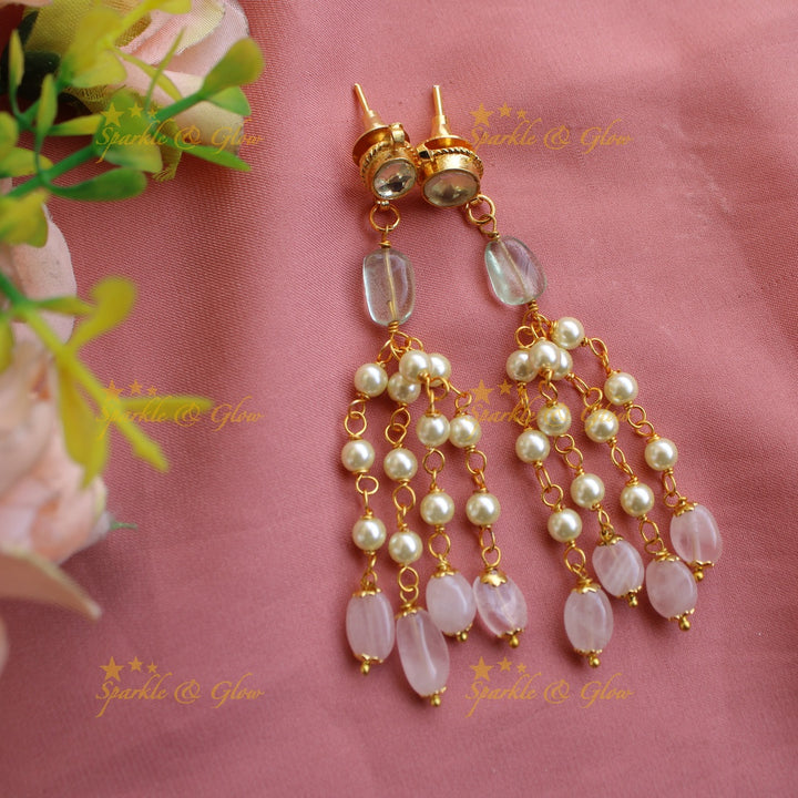 Stunning Five layer pearl and pastel beads haram - mint green and baby pink