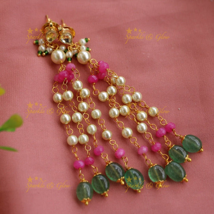 Stunning Five layer pearl and pastel beads haram - Sparkle and Glow - Back Thread - 