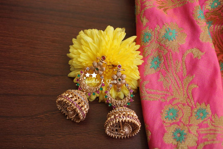 Non idol CZ stone matte jhumukas