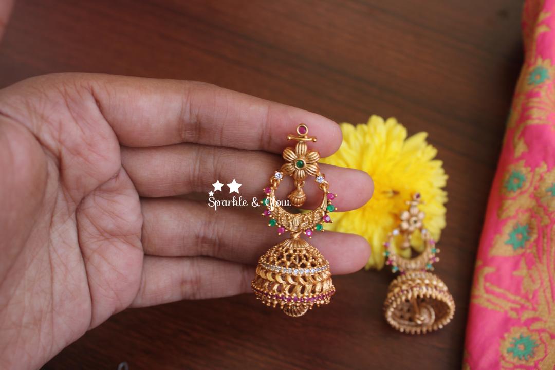 Non idol CZ stone matte jhumukas