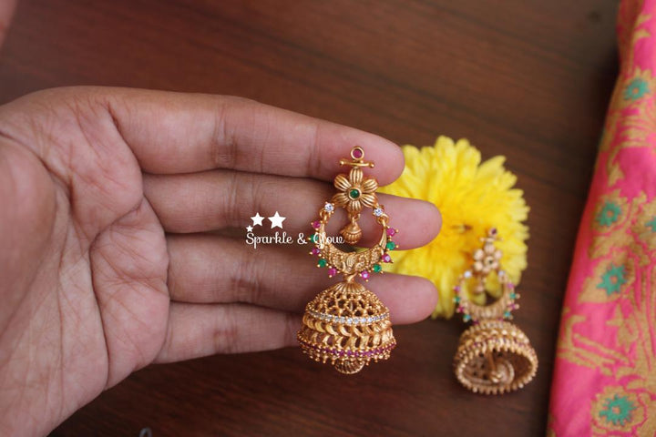 Non idol CZ stone matte jhumukas
