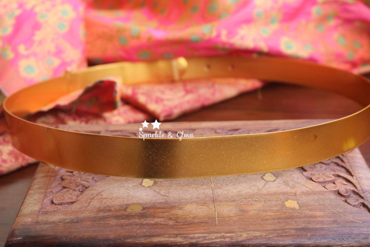 Simple gold alike polished polished plain hip belt