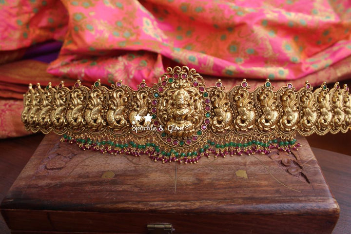 Premium quality gold alike Nagas and peacock intricate design hipbelt