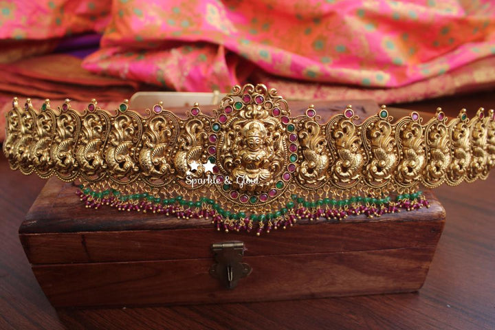 Premium quality gold alike Nagas and peacock intricate design hipbelt