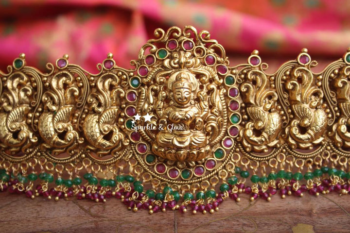 Premium quality gold alike Nagas and peacock intricate design hipbelt