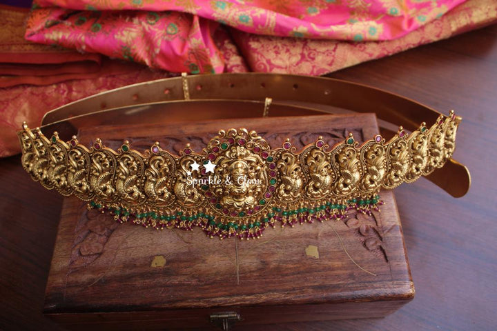 Premium quality gold alike Nagas and peacock intricate design hipbelt