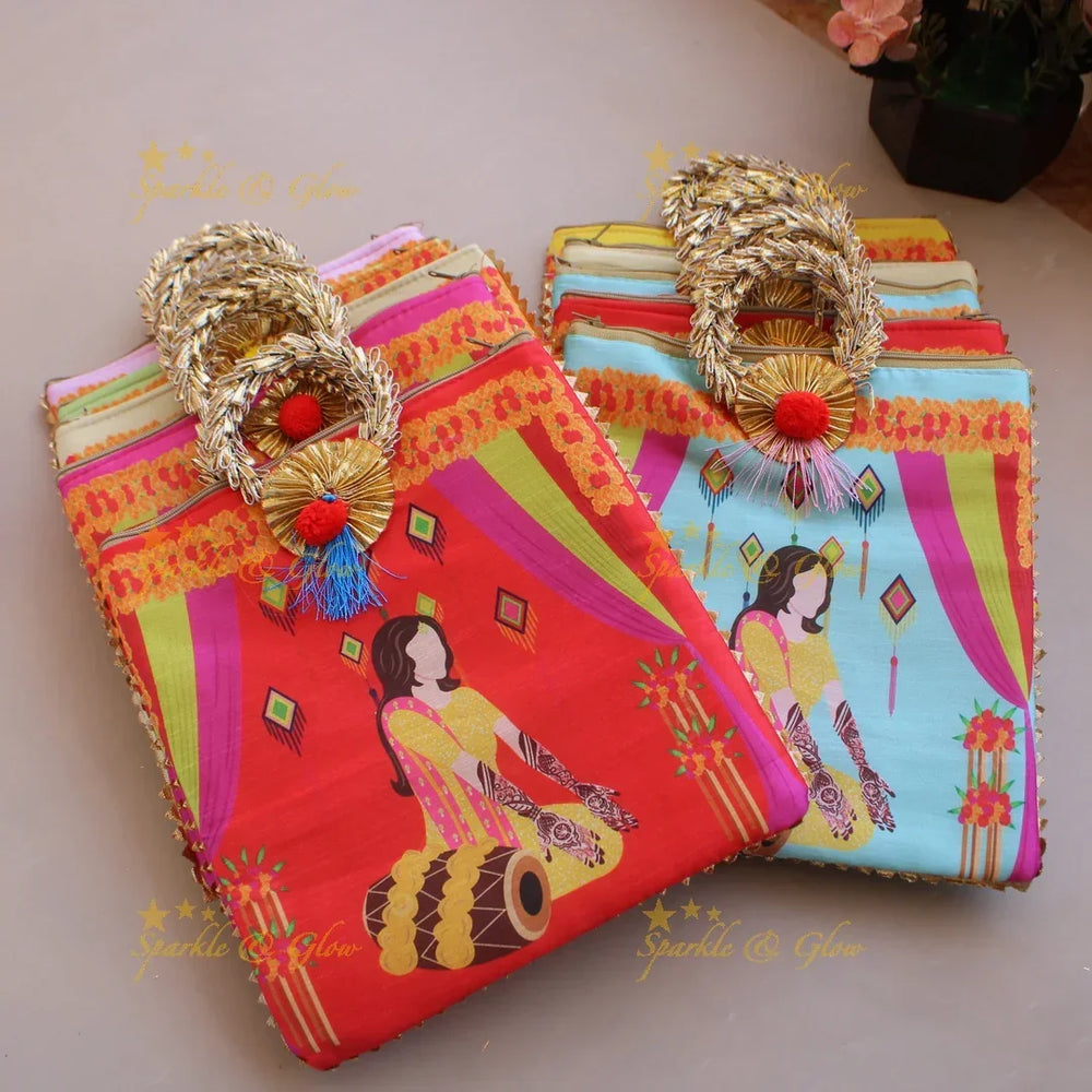 Gorgeous Indian Bride printed 8.5*8 inch rectangle bags round handle - Sparkle and Glow