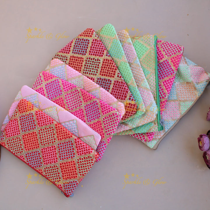 Thread work 8.5*5 inch clutch return gifts