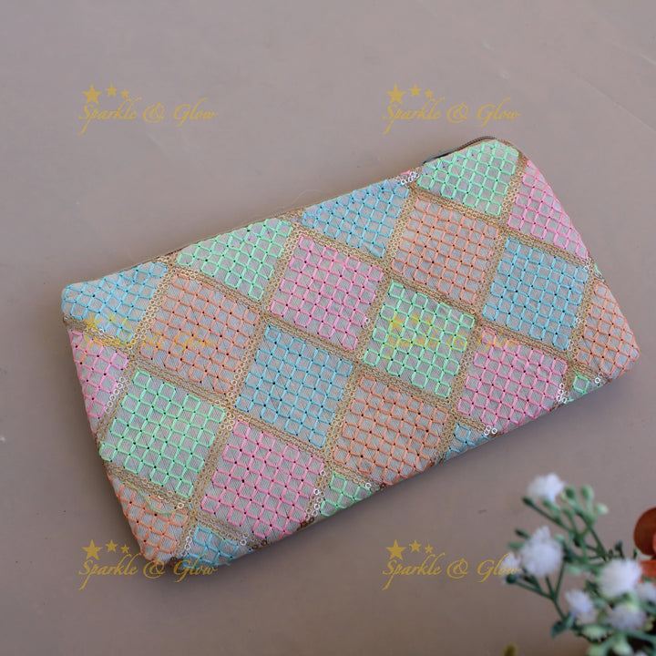 Thread work 8.5*5 inch clutch return gifts