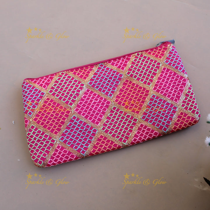 Thread work 8.5*5 inch clutch return gifts