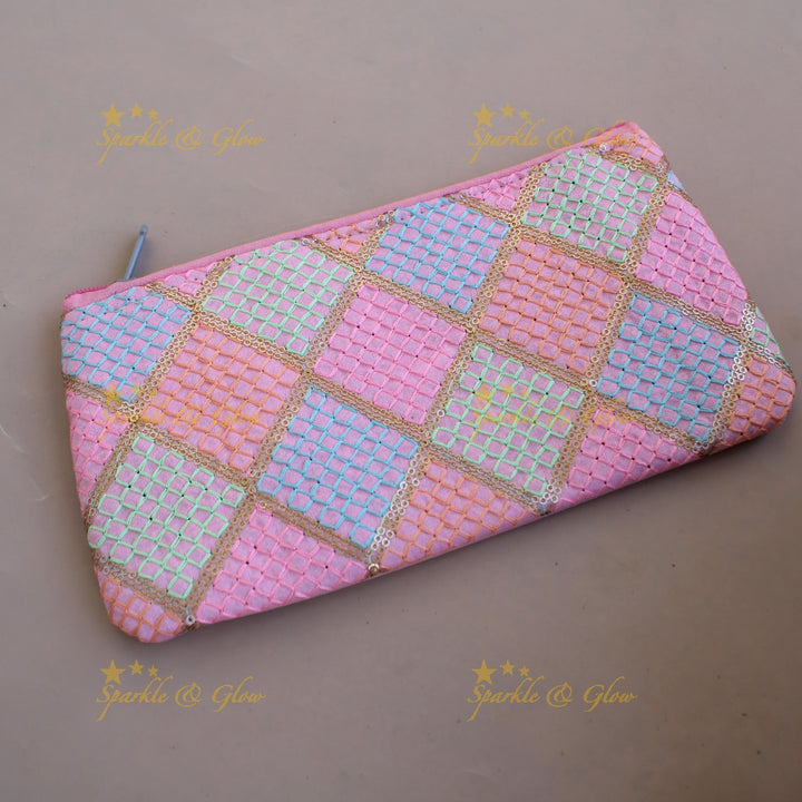 Thread work 8.5*5 inch clutch return gifts
