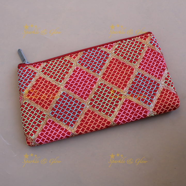 Thread work 8.5*5 inch clutch return gifts