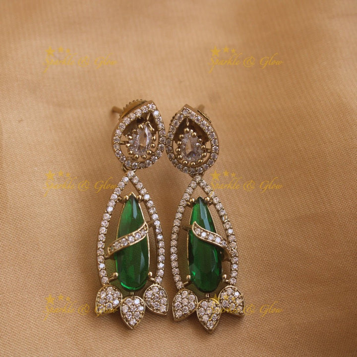 Elegant Parrot design oval stone pendant black beads necklace, mangalsutra - mint green - Sparkle and Glow - Green - Back Thread