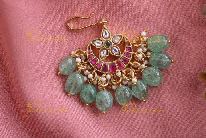 Star-Shaped Jadau Pearl Cluster Maang Tikka
