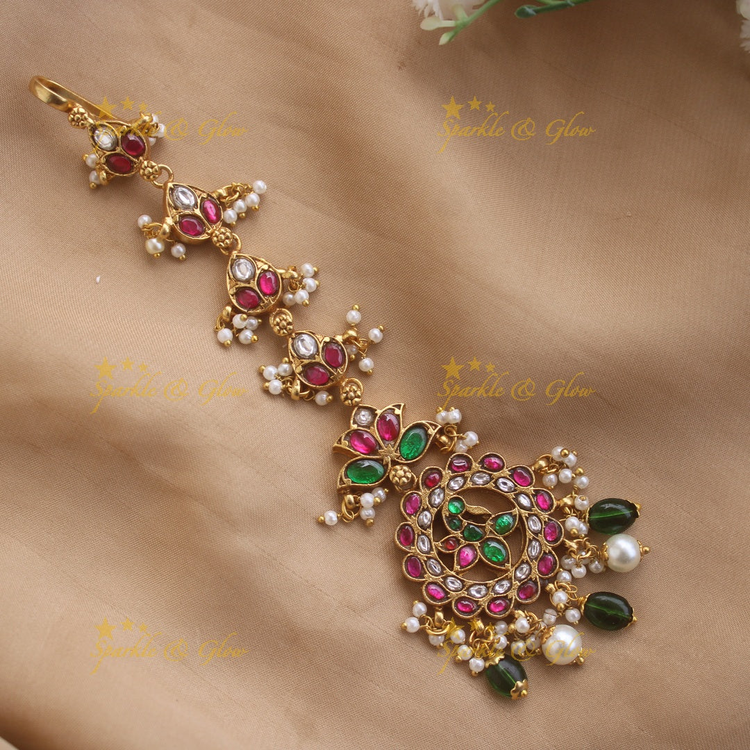 Jadau Multicoloured Peacock Floral Tikka