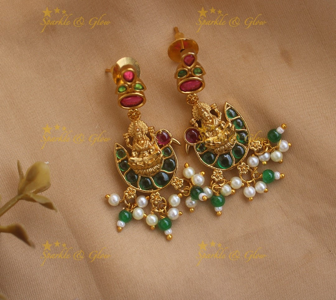 Idol Lakshmi Peacock Kemp Layered Pearl Choker