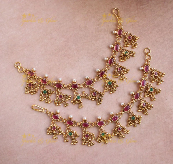 Gold Alike Kemp earchain with Gold Droppings - Sparkle and Glow