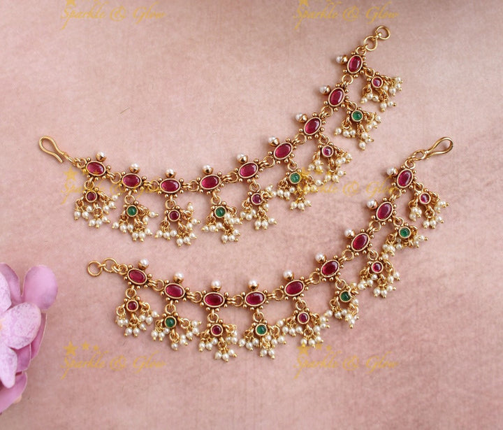 Gold Alike Kemp earchain with Gold Droppings