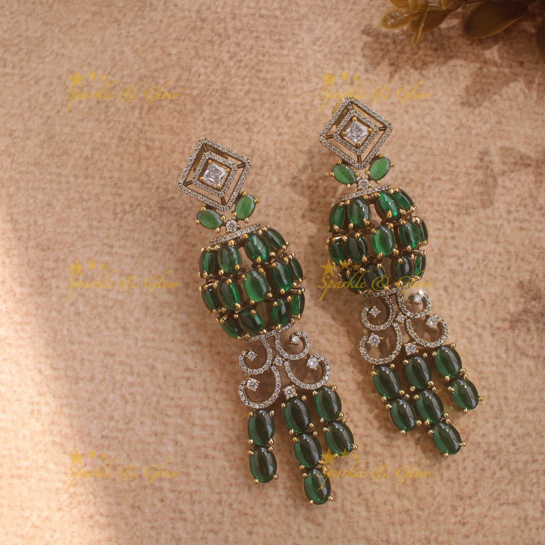 Gorgeous Victorian AD Layer haram with emerald stones