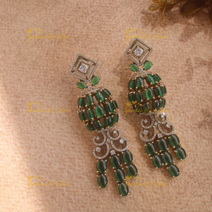 Gorgeous Victorian AD Layer haram with emerald stones