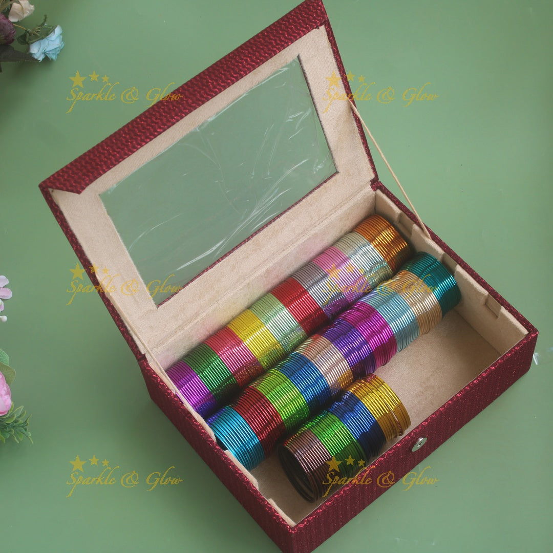 Metal Bangles set and Bangle Organizer Combo with plain bangles