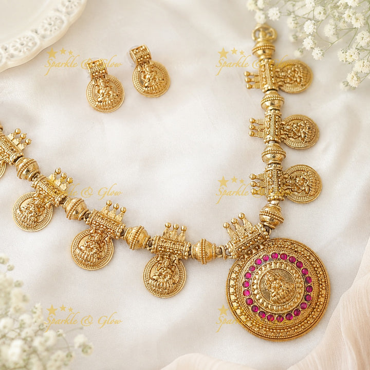 Gold Temple Necklace Set | Bridal & Festive Jewelry