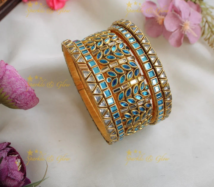 Stunning Square Leaf Silk Thread Bangles