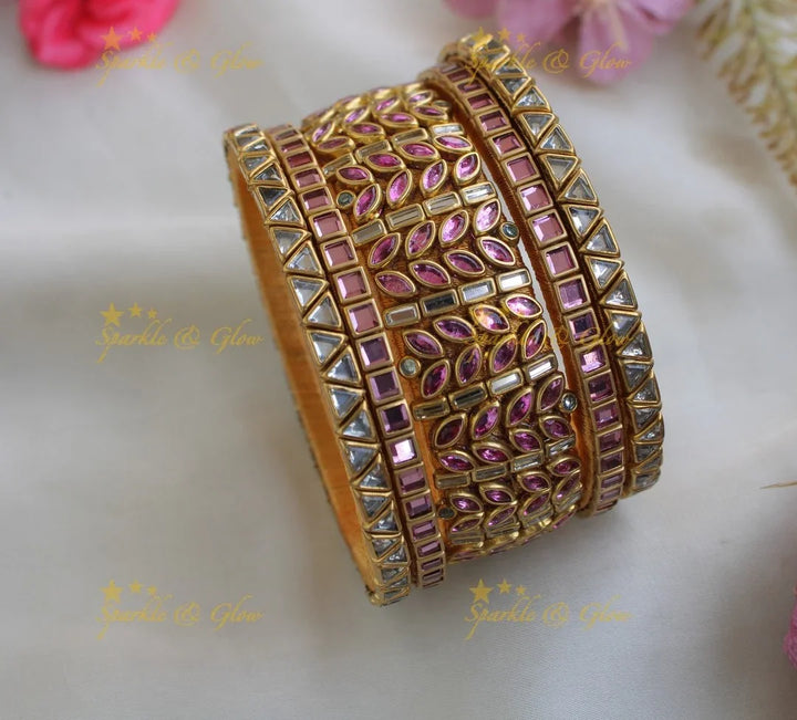 Stunning Square Leaf Silk Thread Bangles