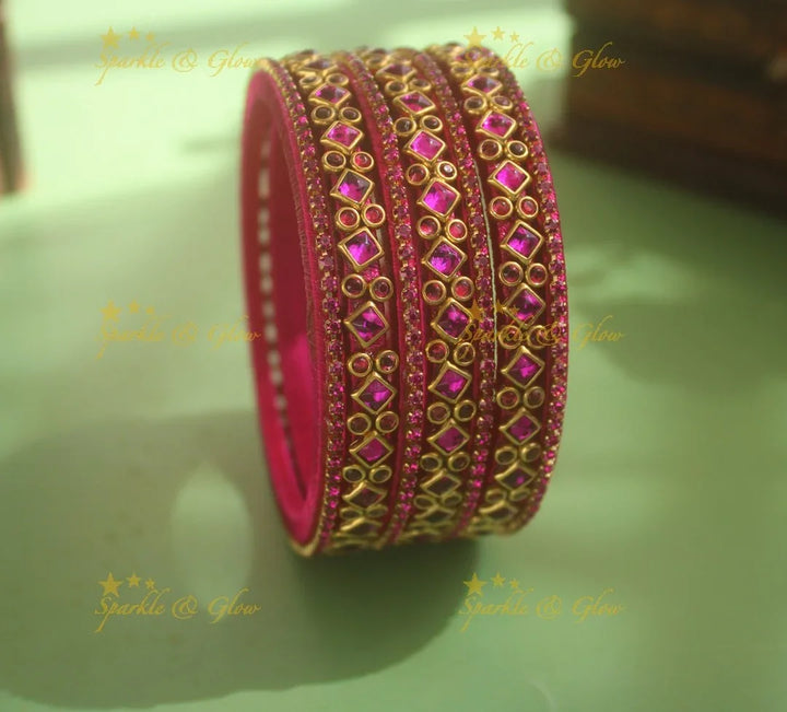 Stunning Silk Thread Bangles with Diamond Bubbles