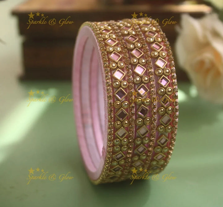 Stunning Silk Thread Bangles with Diamond Bubbles
