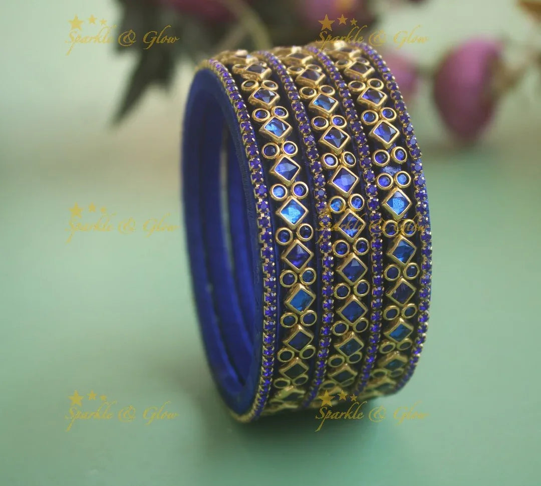 Stunning Silk Thread Bangles with Diamond Bubbles
