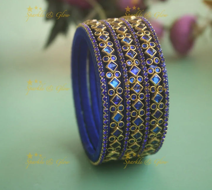 Stunning Silk Thread Bangles with Diamond Bubbles