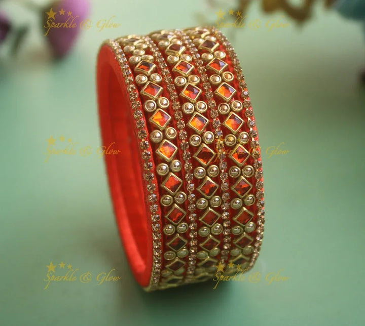 Stunning Silk Thread Bangles with Diamond Bubbles