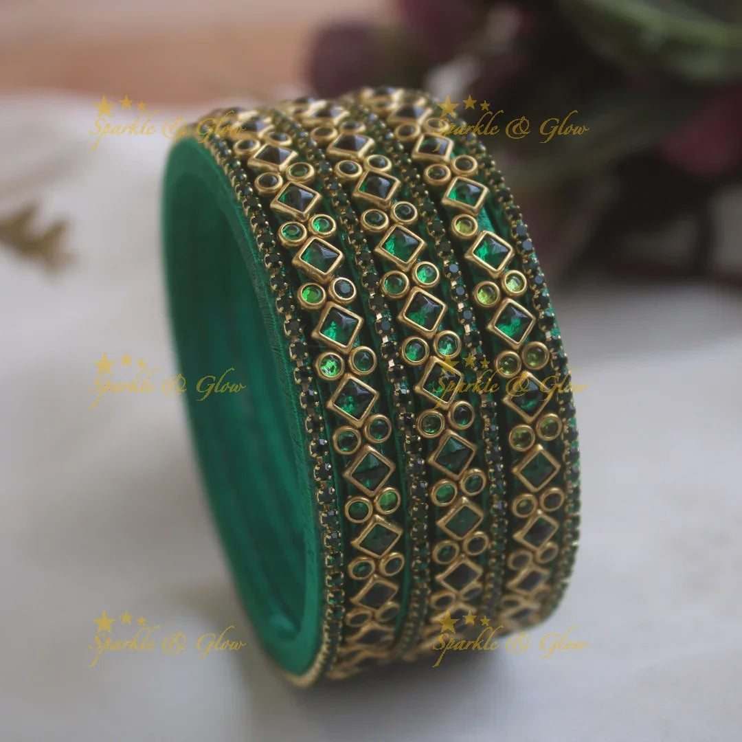 Stunning Silk Thread Bangles with Diamond Bubbles