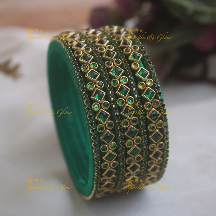 Stunning Silk Thread Bangles with Diamond Bubbles